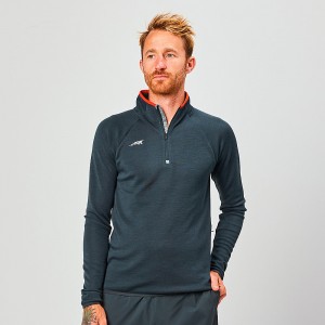 Altra CORE MERINO WOOL 1/2 ZIP Topjes Heren Zwart | Belgie AL0813J40