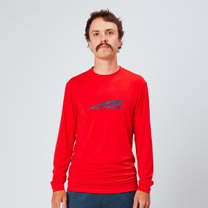 Altra EVERYDAY PERFORMANCE LONG SLEEVE T-Shirt Heren Rood | Belgie AL7389T49