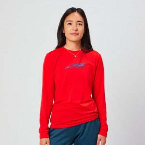 Altra EVERYDAY PERFORMANCE LONG SLEEVE T-Shirt Dames Rood | Belgie AL1372B30