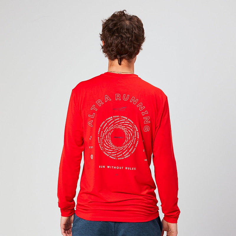 Altra EVERYDAY PERFORMANCE LONG SLEEVE T-Shirt Heren Rood | Belgie AL7389T49