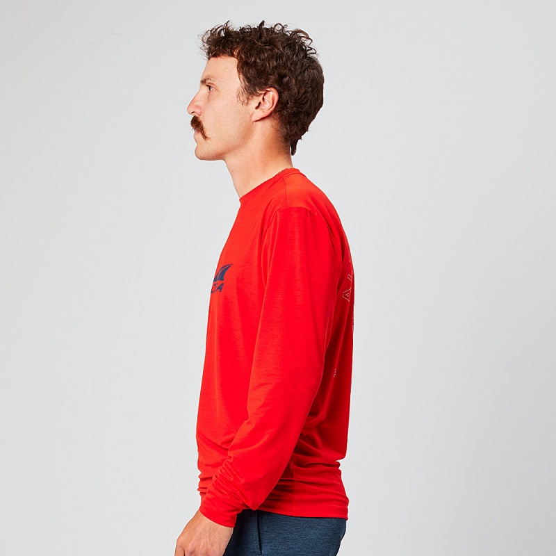 Altra EVERYDAY PERFORMANCE LONG SLEEVE T-Shirt Heren Rood | Belgie AL7389T49