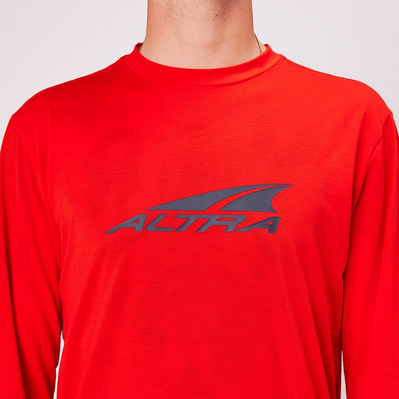 Altra EVERYDAY PERFORMANCE LONG SLEEVE T-Shirt Heren Rood | Belgie AL7389T49