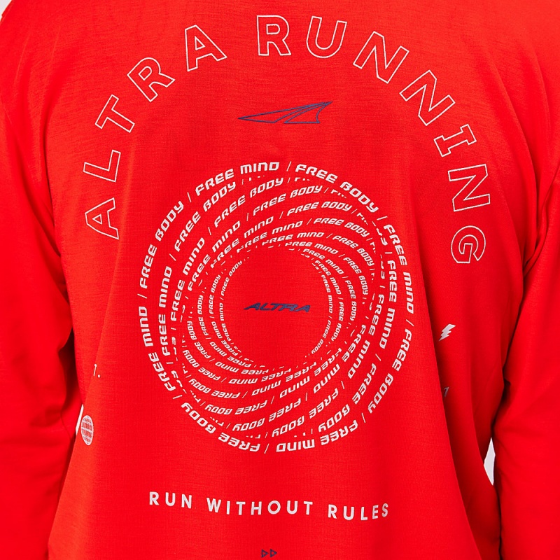 Altra EVERYDAY PERFORMANCE LONG SLEEVE T-Shirt Heren Rood | Belgie AL7389T49