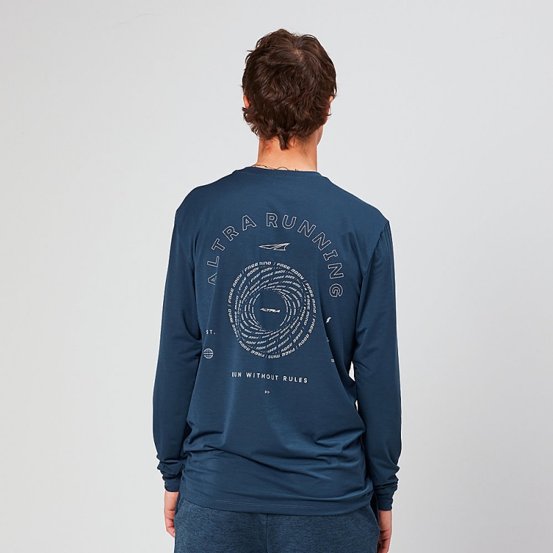 Altra EVERYDAY PERFORMANCE LONG SLEEVE T-Shirt Heren Donkerblauw | Belgie AL8920U47