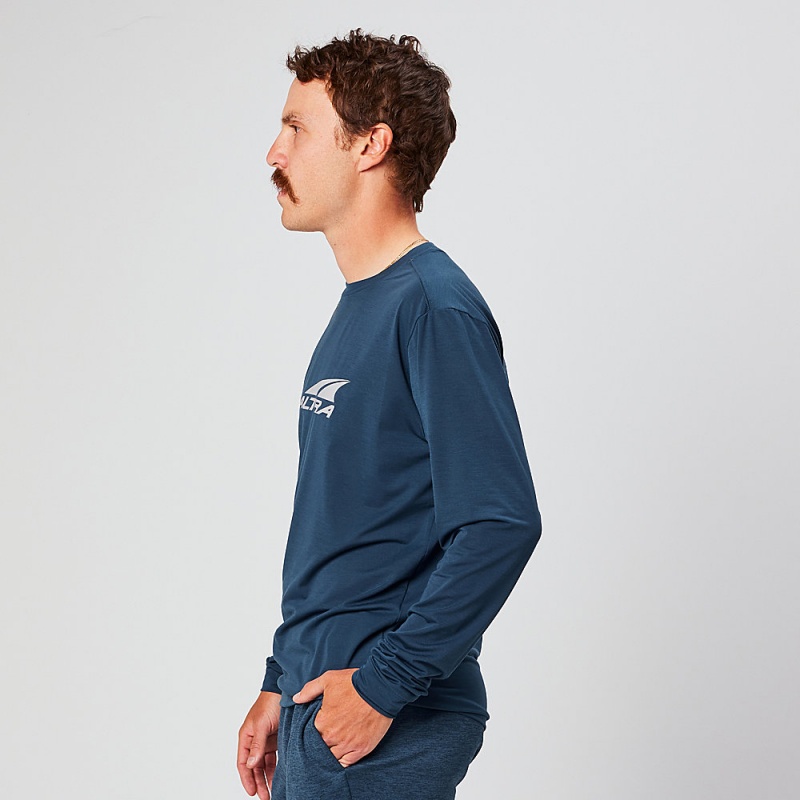 Altra EVERYDAY PERFORMANCE LONG SLEEVE T-Shirt Heren Donkerblauw | Belgie AL8920U47