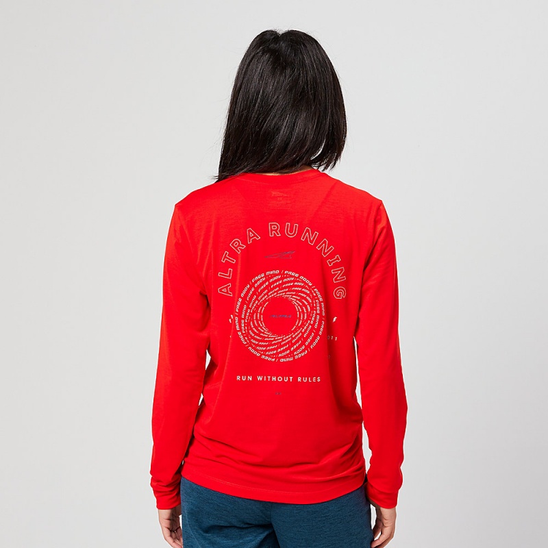 Altra EVERYDAY PERFORMANCE LONG SLEEVE T-Shirt Dames Rood | Belgie AL1372B30