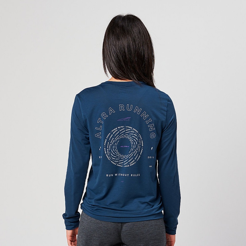 Altra EVERYDAY PERFORMANCE LONG SLEEVE T-Shirt Dames Donkerblauw | Belgie AL0219N23