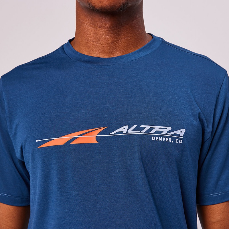 Altra EVERYDAY PERFORMANCE SHORT SLEEVE T-Shirt Heren Donkerblauw | Belgie AL5123D25