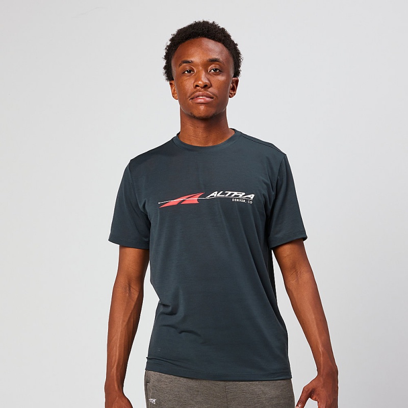 Altra EVERYDAY PERFORMANCE SHORT SLEEVE T-Shirt Heren Zwart | Belgie AL0649F95